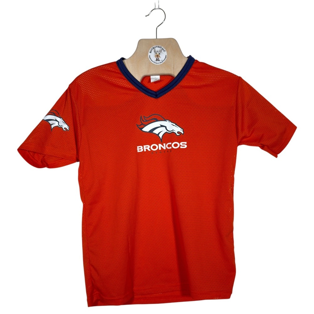 Fanatics Denver Broncos Youth Large Orange Mesh NFL Jersey Shirt